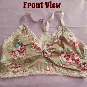 TPRRID Grey Floral Microfiber Bralette, Size 3